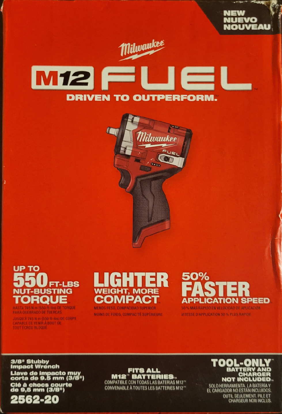 Milwaukee M12 FUEL 12V Stubby 3/8" Impact Wrench