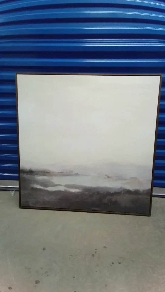 36"x36" Landscape Oil print on canvas. Wooden frame. thumbnail