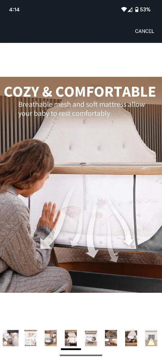 3-in-1 Convertible Baby Bedside Bassinet image indicator(5)