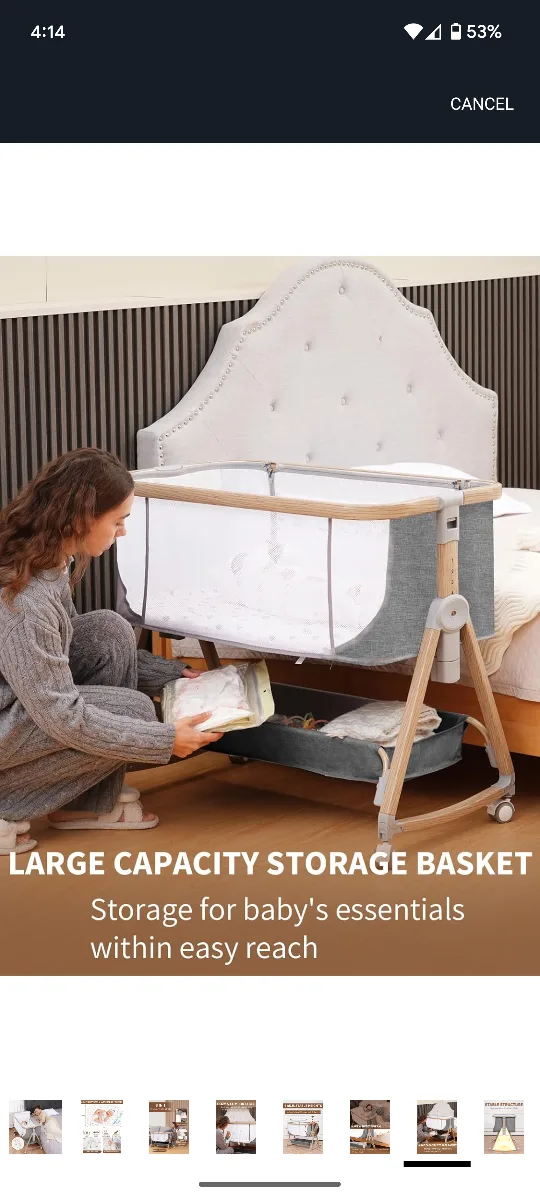 3-in-1 Convertible Baby Bedside Bassinet image indicator(7)