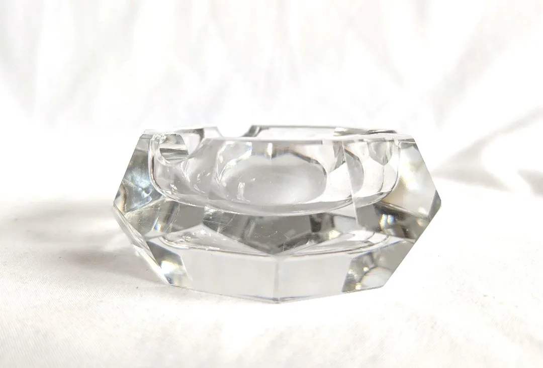 Chunky Cut Glass Ashtray ~ Hexagonal image indicator(2)