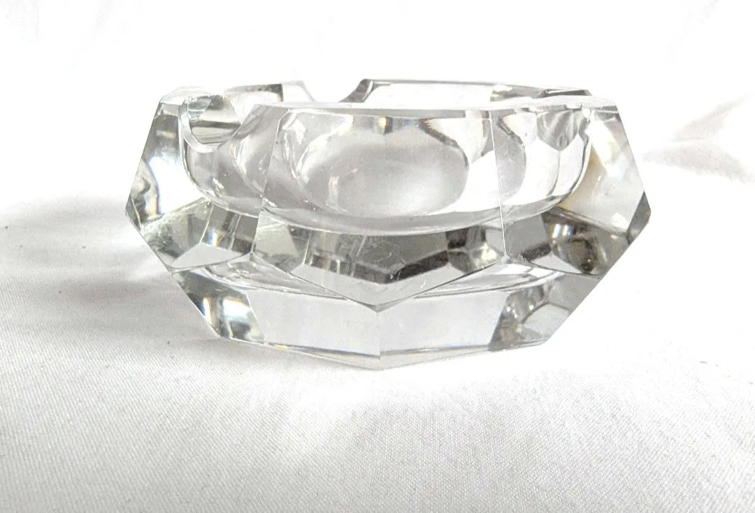 Chunky Cut Glass Ashtray ~ Hexagonal image indicator(5)