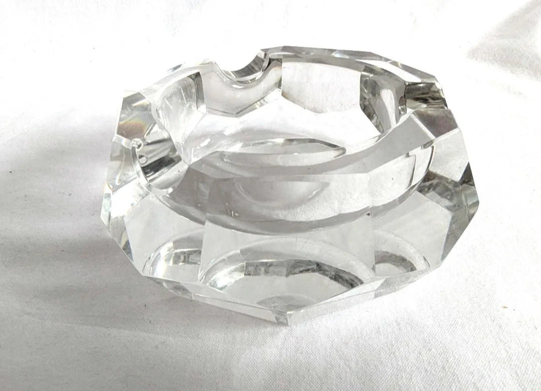 Chunky Cut Glass Ashtray ~ Hexagonal image indicator(10)