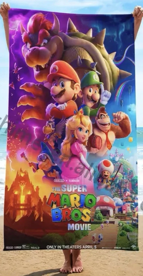 Super Mario Bros Beach Towel soft touch and lightweight