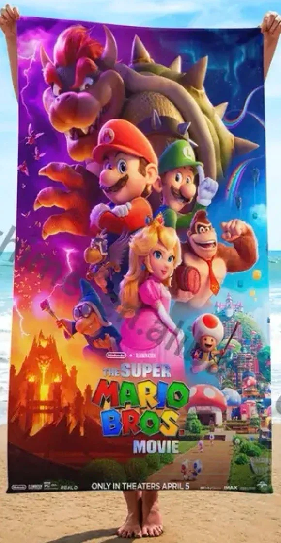 Super Mario Bros Beach Towel soft touch and lightweight thumbnail