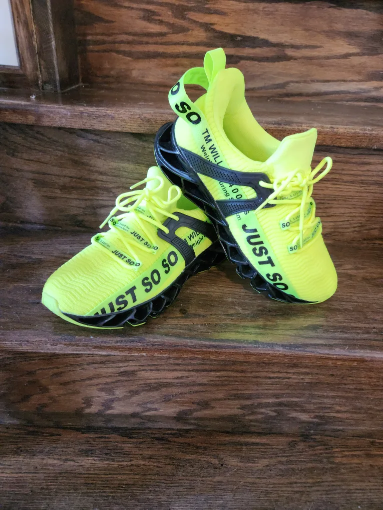 Neon Yellow Sneakers. Unisex. Men's size 8.5- 9/ W 10-10.5 image indicator(2)