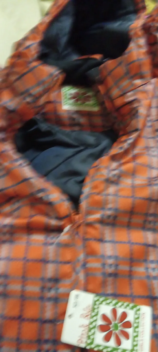 Pink & Blue Orange Plaid Puffer Jacket image indicator(4)
