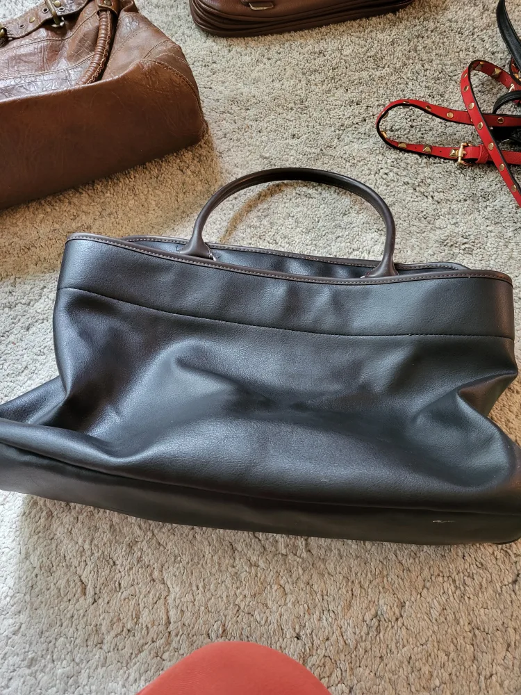 Cornell Black Leather Tote Bag thumbnail