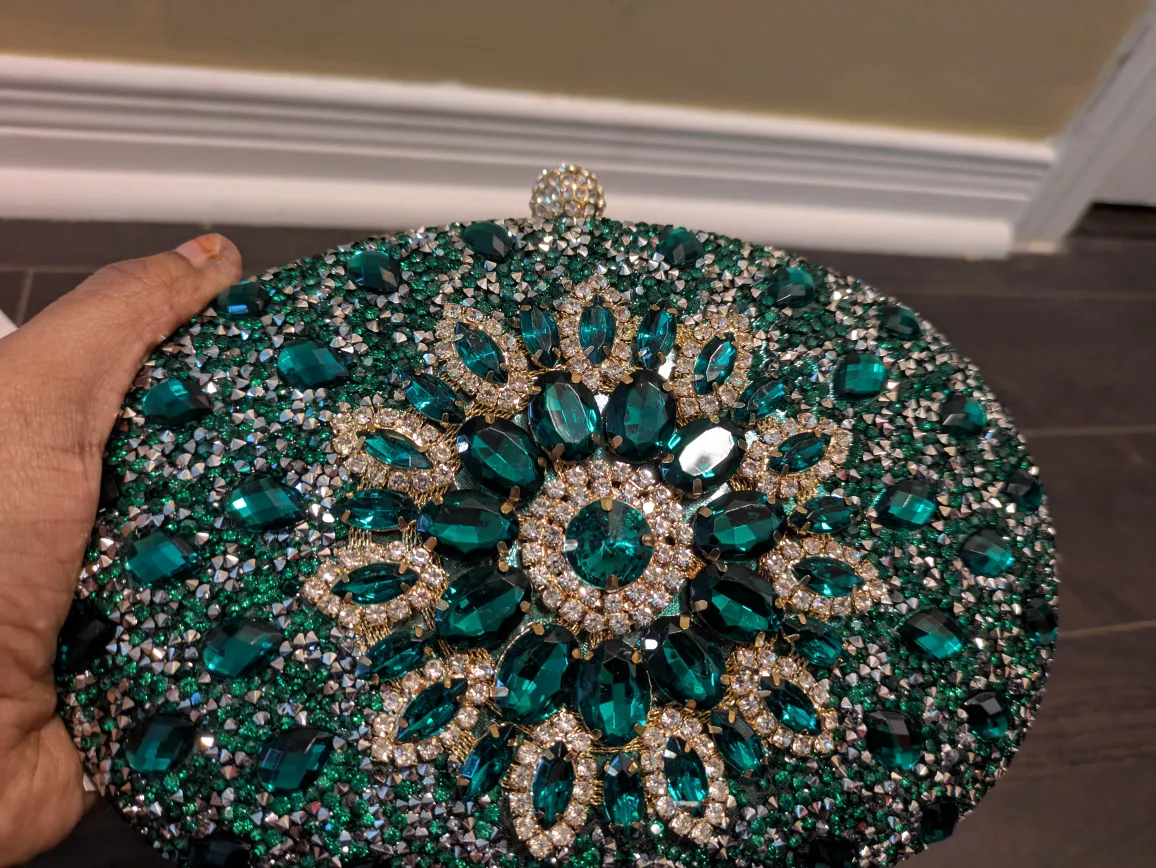 brand new Green Embellished Evening Clutch image indicator(7)