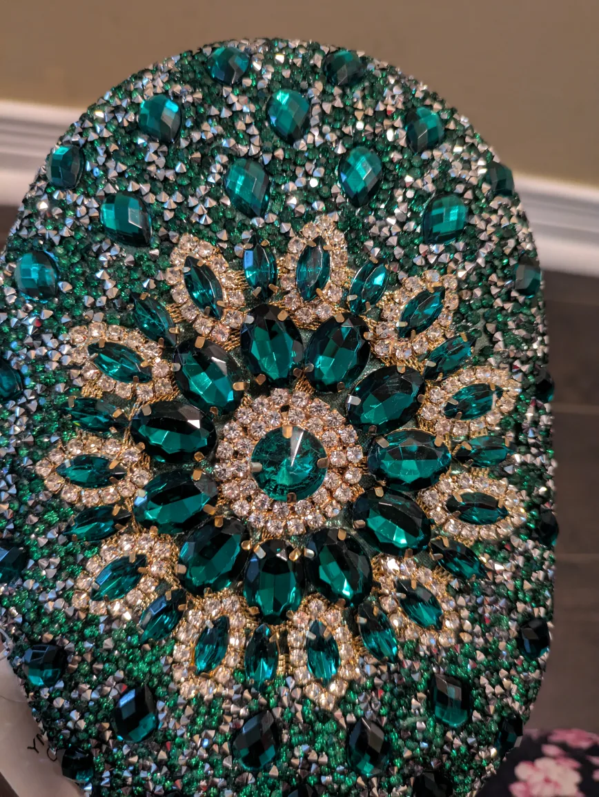 brand new Green Embellished Evening Clutch image indicator(8)