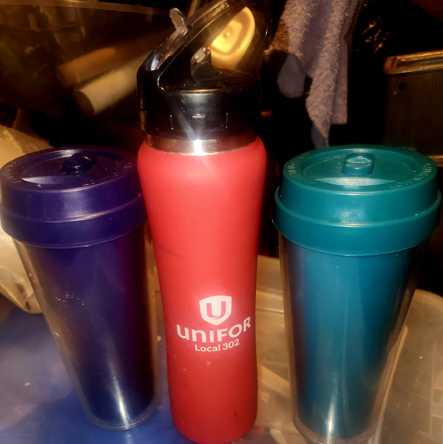 Unifor Local 302 Water Bottle× Purple and Green Water Bottle thumbnail
