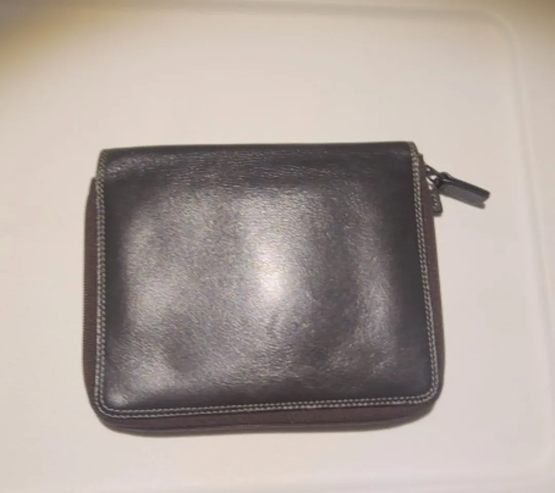 Mywalit Brown Leather Zip Around Wallet thumbnail