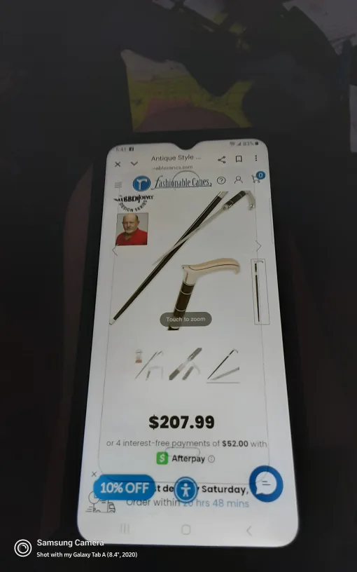 Vintage Walking Stick with Hand Handle,brass handel. image indicator(6)