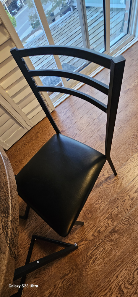 Round Dining Table with 2 Chairs - Black - photo 4