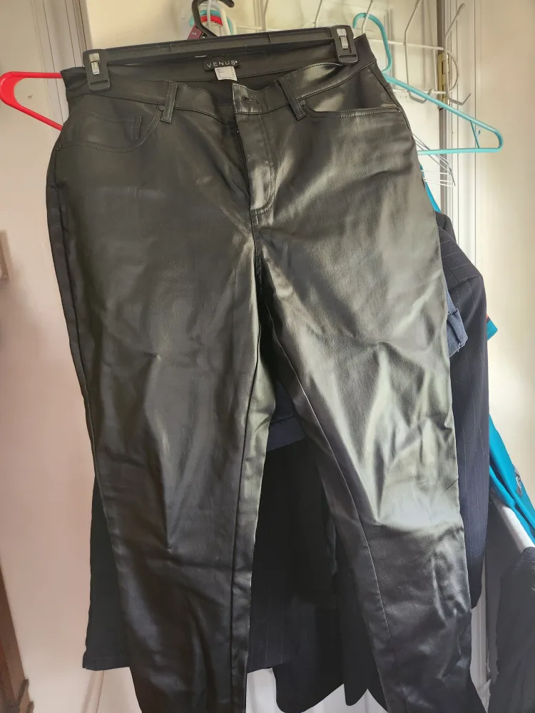 Venus Black Faux Leather Pants image indicator(2)