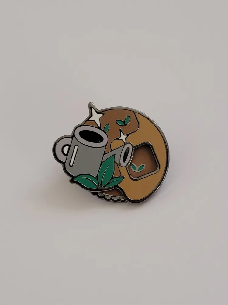 Watering Can & Coffee Bean Enamel Pin image indicator(2)