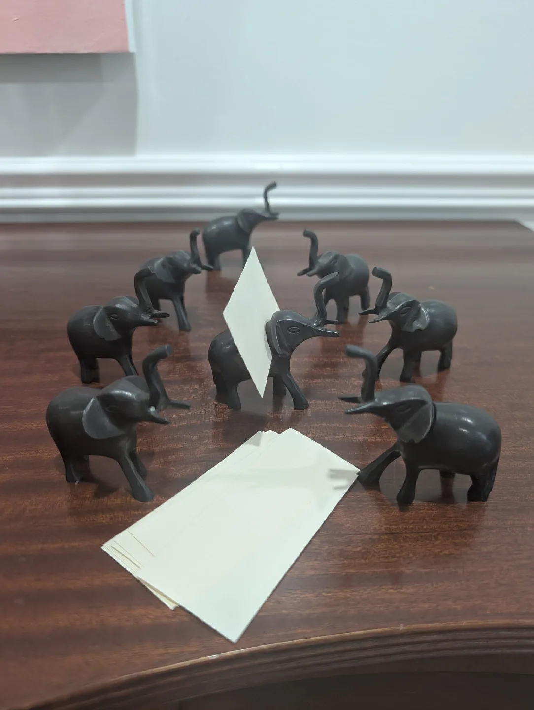 Set of 8 Iron Elephant Name Place Card Holders thumbnail