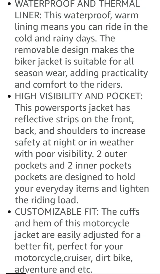 ILM MOTORCYCLE RIDING JACKET, Black, All Season,Size XL image indicator(10)