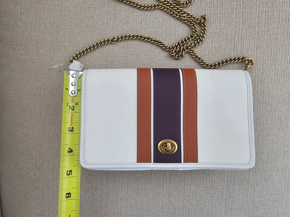 BNWT Authentic Coach Leather Chain Crossbody Bag image indicator(7)