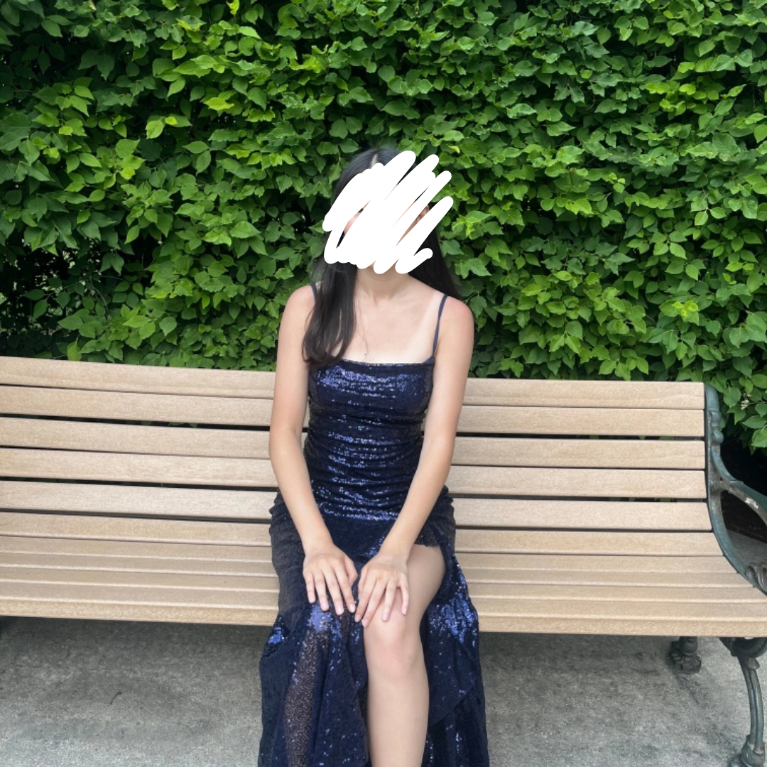 Sequin Sheath/Column Dress for Grad/Prom - Navy Blue - photo 3