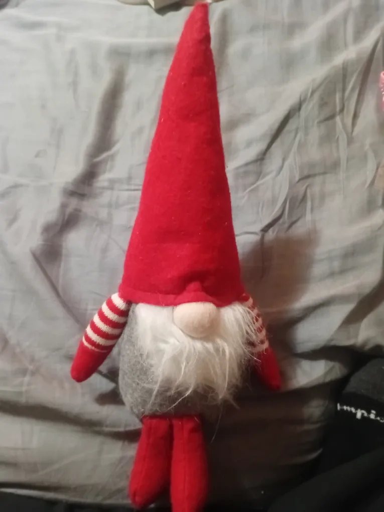 Christmas Gnome Decoration - Red & Grey thumbnail