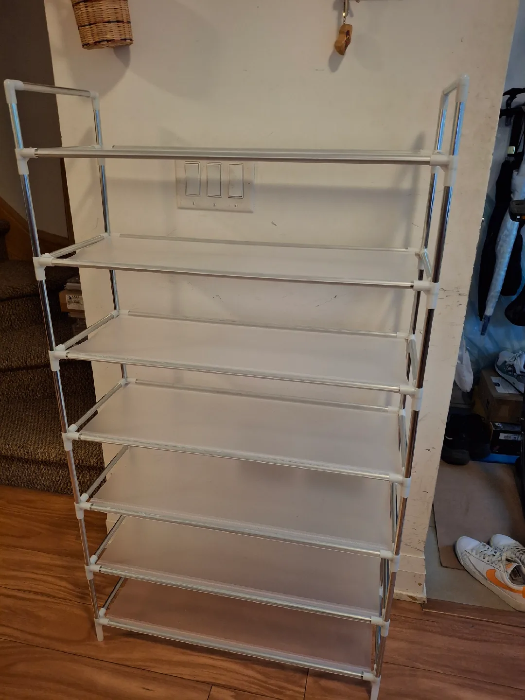 7-Tier Shoe Rack Organizer - Silver & White thumbnail
