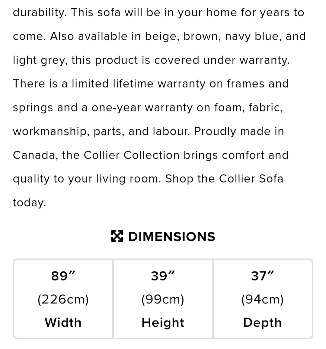 Barely used Collier Light Grey Sofa (89" Width) image indicator(3)