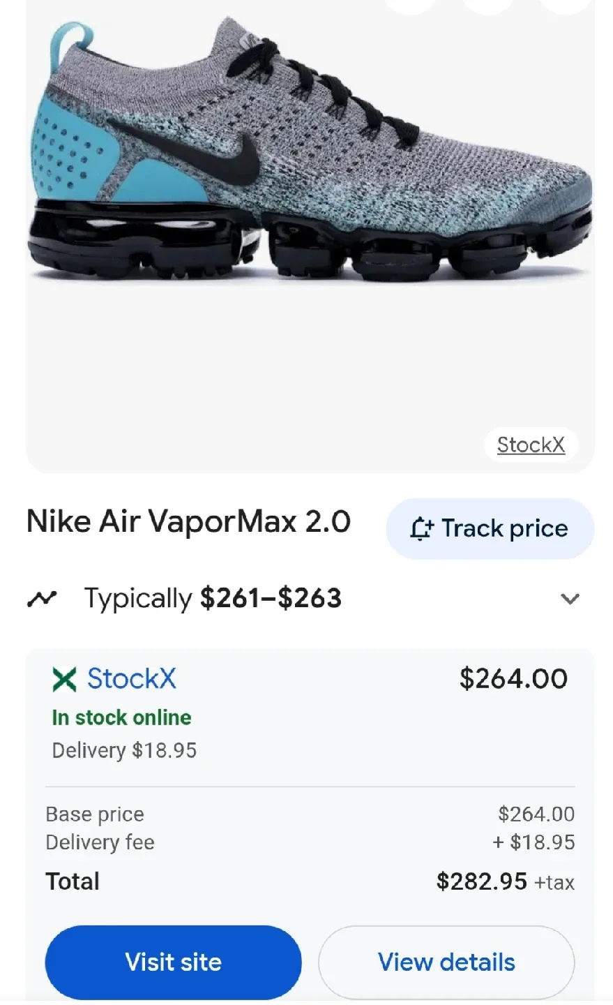 Nike Air VaporMax 2.0 Flyknit Grey/Teal image indicator(4)