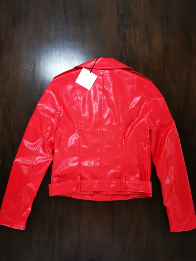 Superdown Red Faux Leather Jacket: Size XS - photo 2