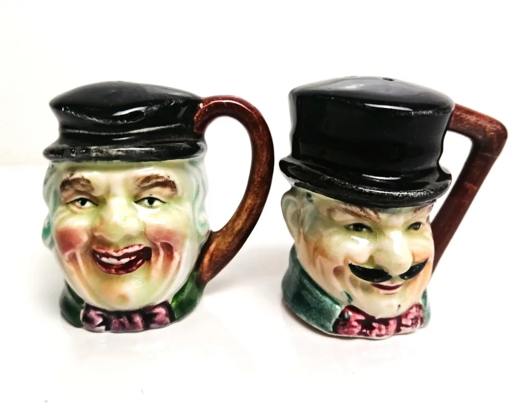 Toby Faces Salt and Pepper Shakers ~ Ceramic S&P Shaker Set image indicator(6)
