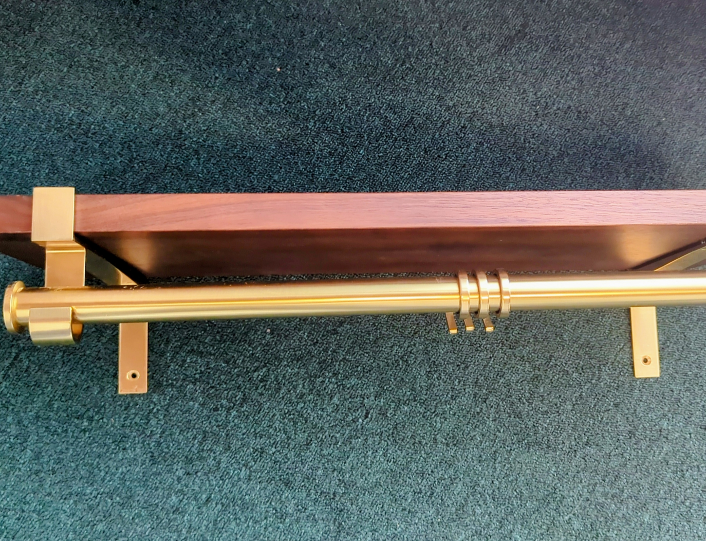 Wood & Brass Wall Shelf