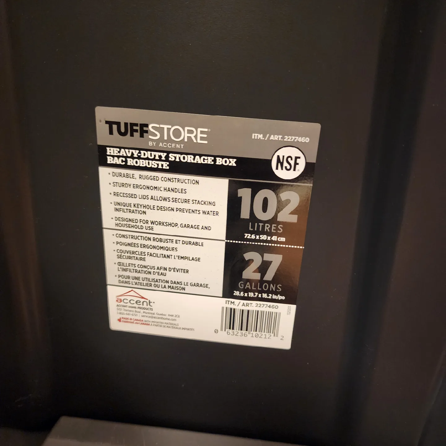 TuffStore Heavy-Duty Storage Box - 102 Litres image indicator(2)