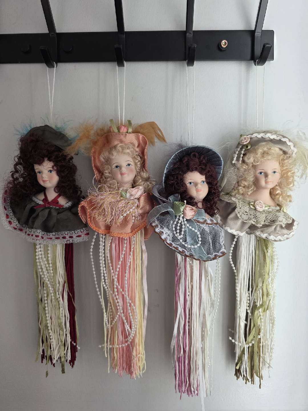 Vintage Porcelain Doll Ornaments