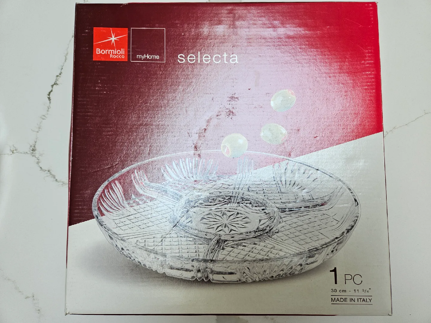 Crystal Glass Plate Bormioli Serving Platter - Has Box image indicator(4)