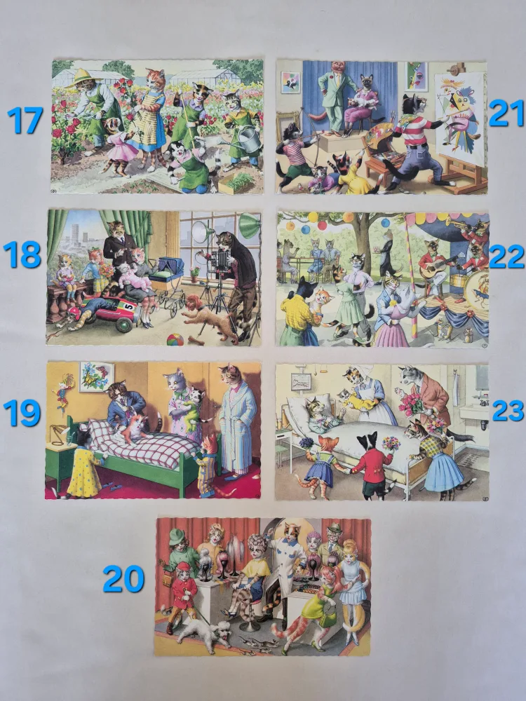 Vintage Cat Postcards from the 1940s-1950s (Alfred Mainzer) image indicator(3)