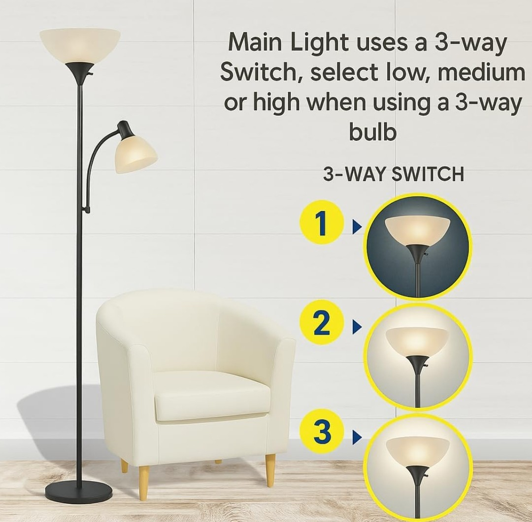 Floor Lamp with Reading Light - 72 inches tall