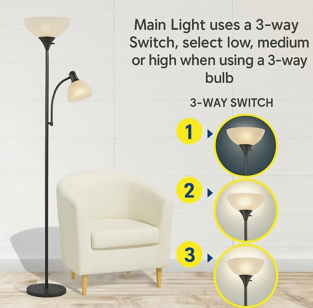 Floor Lamp with Reading Light - 72 inches tall thumbnail