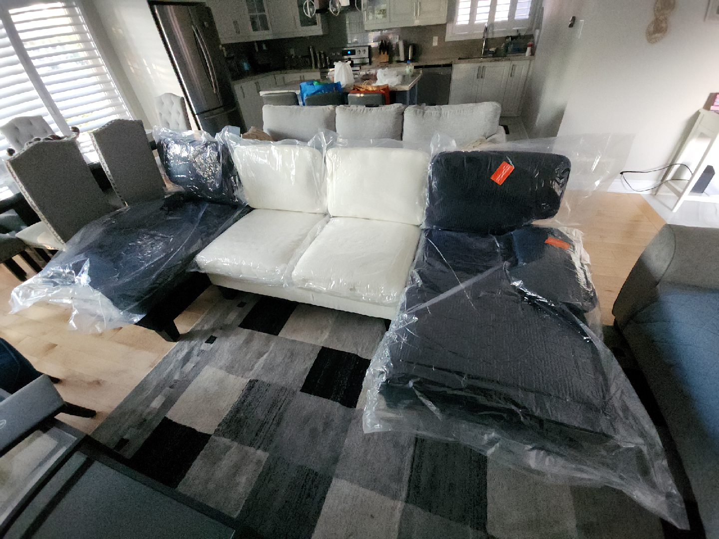 Sectional Sofa - Black and White