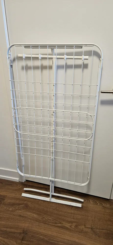 White Metal Folding Clothes Drying Rack thumbnail