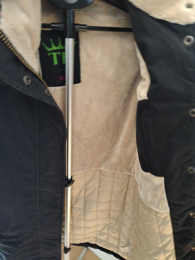 TNA Black Winter Jacket with Faux Fur Hood - Size S - photo 4