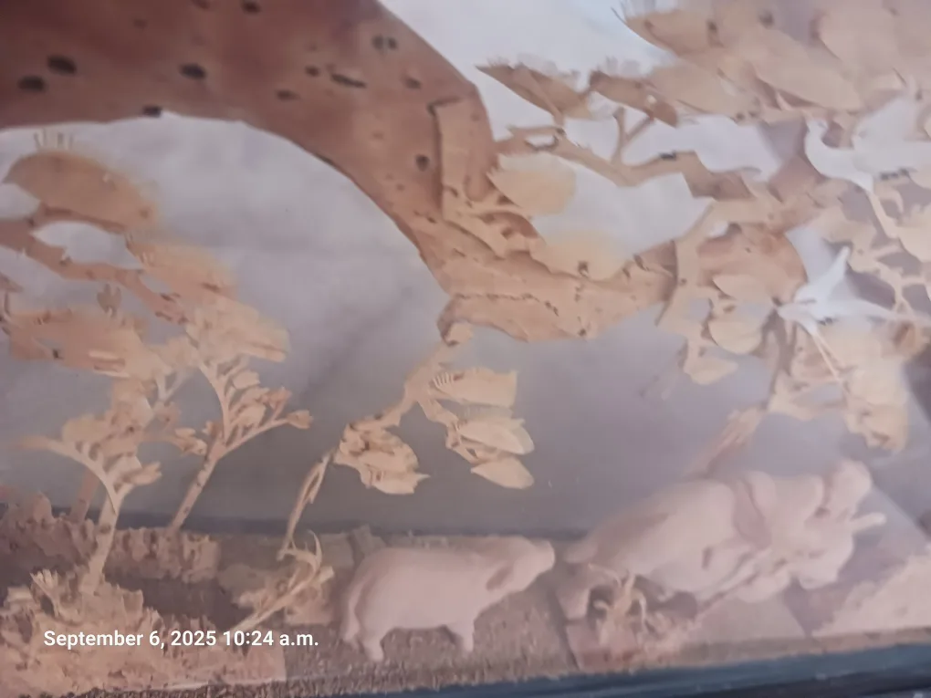 Vintage Chinese Cork Art Shadow Box image indicator(3)