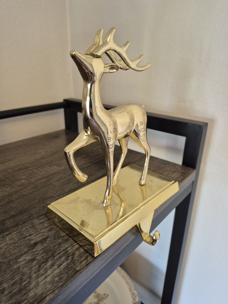 Gold Deer Christmas Stocking Holder - photo 2