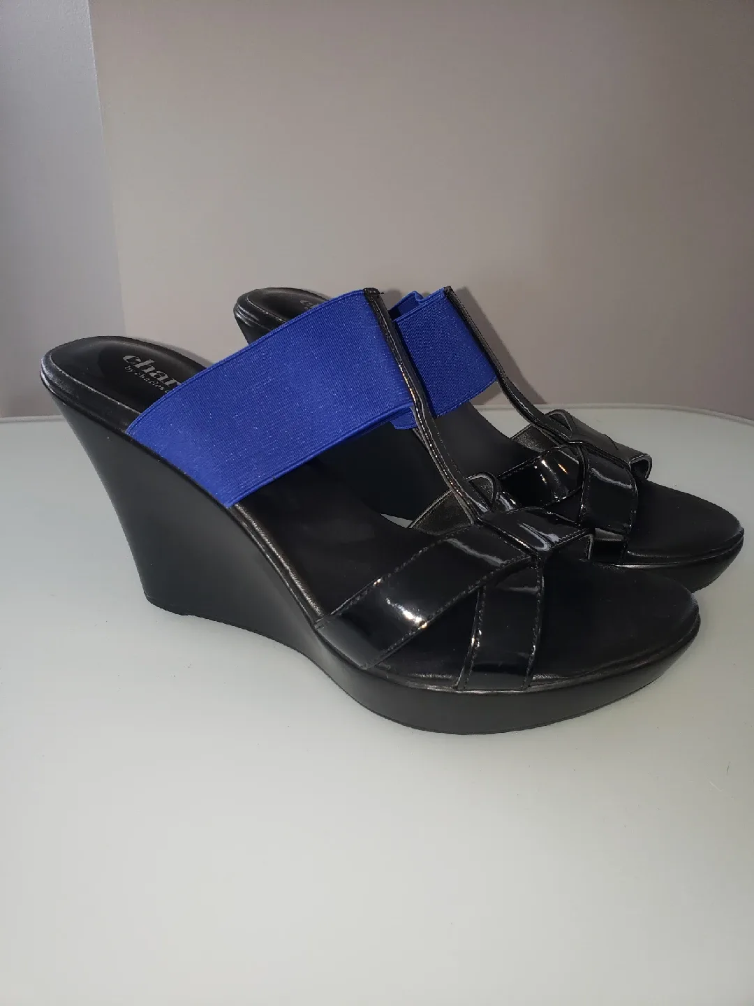 Charles by Charles David Black Wedge Sandals