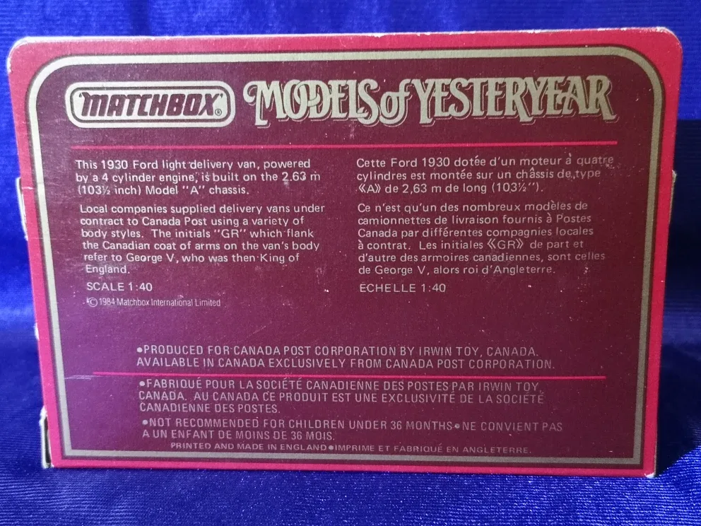 Matchbox Canada Post Van ~ Ford Model A image indicator(5)