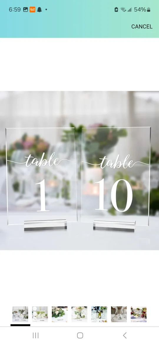 Acrylic Table Numbers 1-10 thumbnail