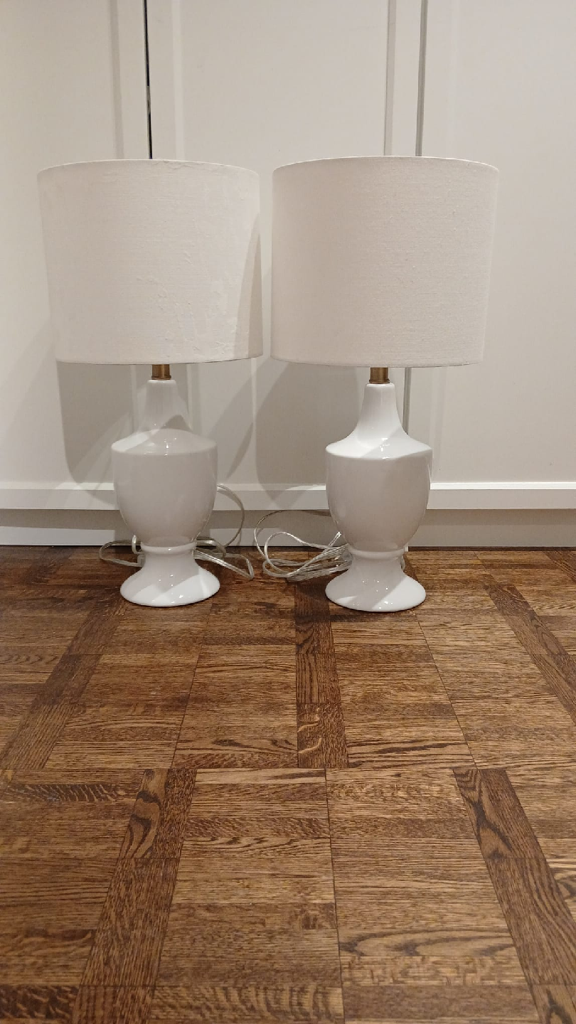 Two Pottery Barn Emilie Ceramic Table Lamps (24") - As NEW - photo 2