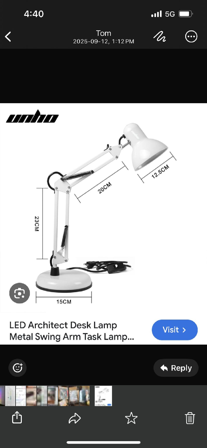 Umbo LED Architect Desk Lamp - Metal Swing Arm