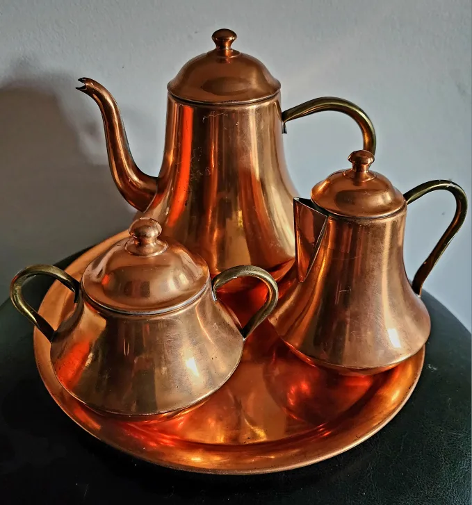 Vintage Copper Tea Set - Made in Portugal thumbnail