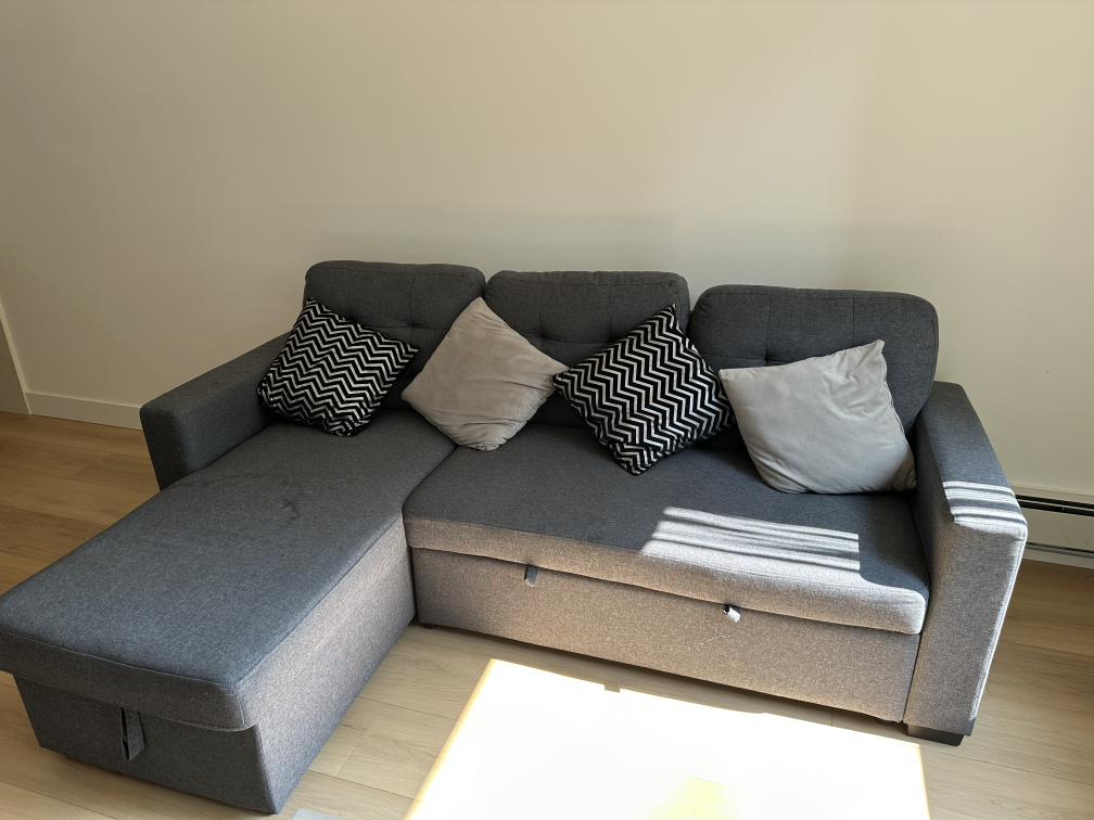 Grey Sleeper Sectional Sofa with Storage - photo 2