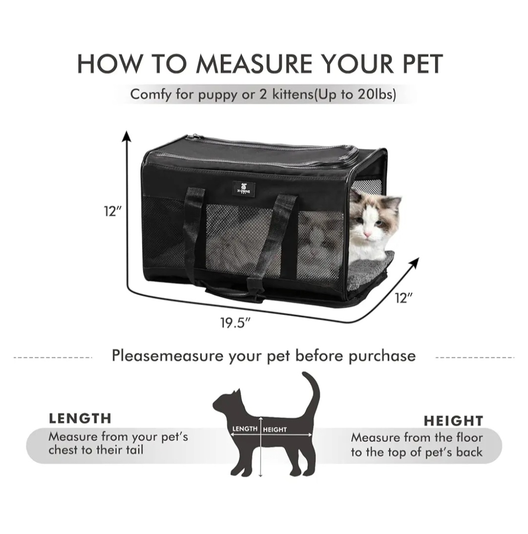 X-ZONE PET Airline Approved Pet Carrier - Black - photo 2